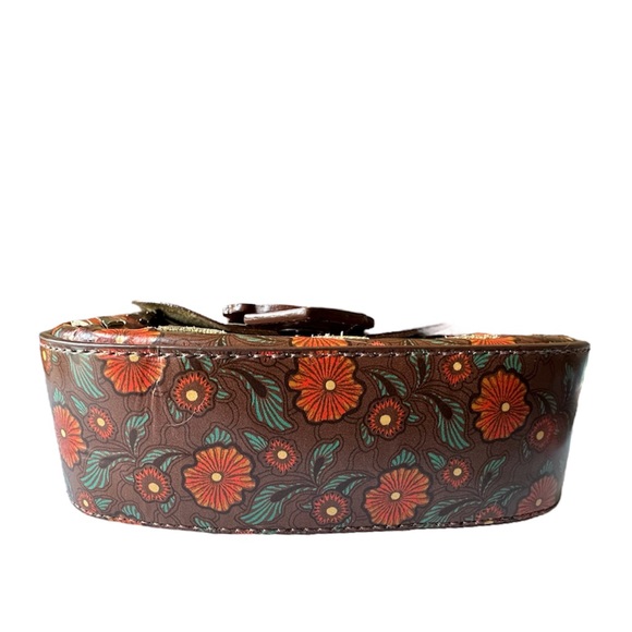 Anna Sui Anthropologie Leather Devon Floral Retro Crossbody Bag New - Picture 3 of 7